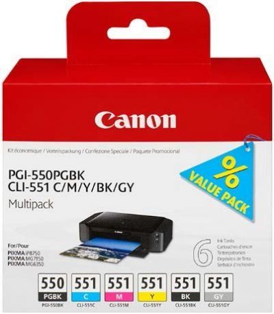 Canon originální ink PGI-550/CLI-551PGBK/C/M/Y/BK/GY Multipack