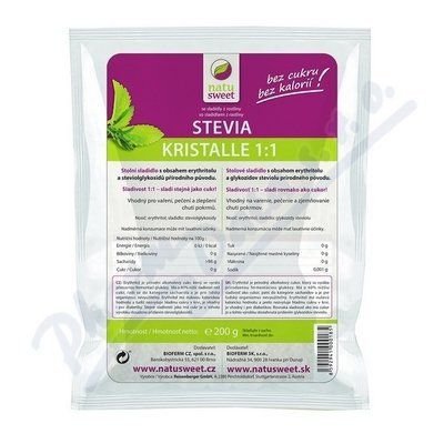 Sladidlo Stevia Kristalle 1:1 200 g - NATUSWEET