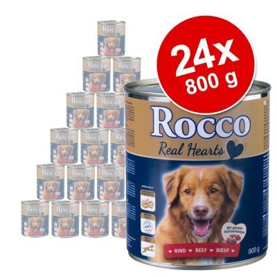 Výhodné balení: Rocco Real Hearts 24 x 800 g - kuřecí s celými kuřecími srdci