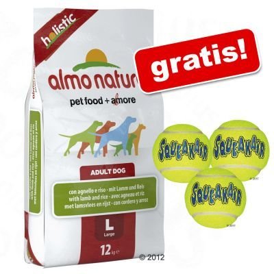 12 kg Almo Nature + 3 ks Air kong Medium tenisových míčků - Large Adult Lamb