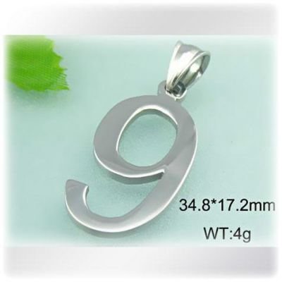 Číslo devět - ocelový přívěsek ve stříbrné barvě