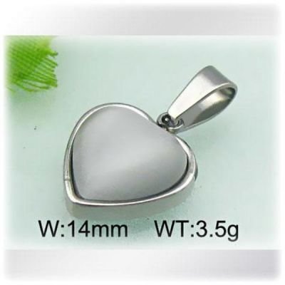 Srdce z oceli s šedavě bílým středem - přívěsek
