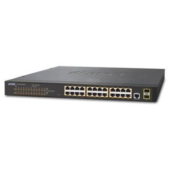 Planet GS-4210-24P2S PoE switch L2/L4, 24x 1000Base-T, 2x SFP, Web/SNMPv3, VLAN, QoS, 802.3at-300W