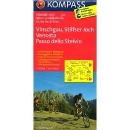 Kompass 3412 Vinschgau, Stilfser Joch, Venosta, Stelvio 1:70 000 cykloturistická mapa