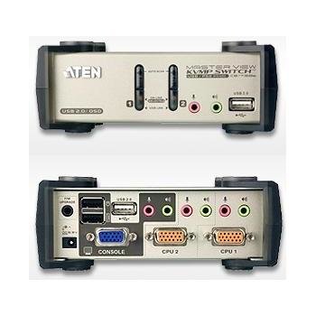 Aten 2-port KVMP USB+PS/2, usb hub, audio, 1.2m kabely CS-1732A