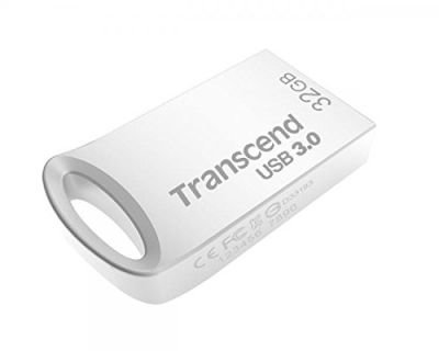 Transcend 32GB JetFlash 710S, USB 2.0 flash disk, malé rozměry, stříbrný kov