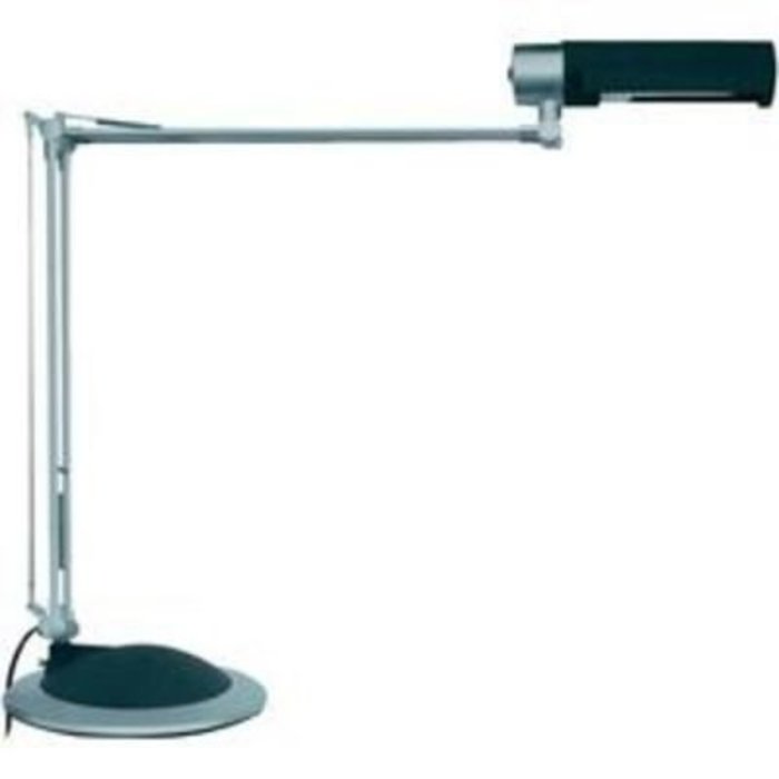 Úsporná stolní lampa Maul office, E27, 20 W, stříbrná, černá