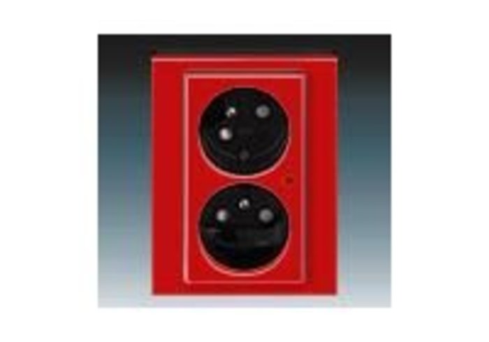 ABB 5593H-C02357 65 Zásuvka dvojnásobná přepěťová ochrana LEVIT červená/kouřová