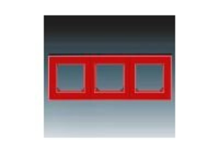 Rámeček trojnásobný, vodorovná i svislá montáž LEVIT červená/kouřová černá 3901H-A05030 65