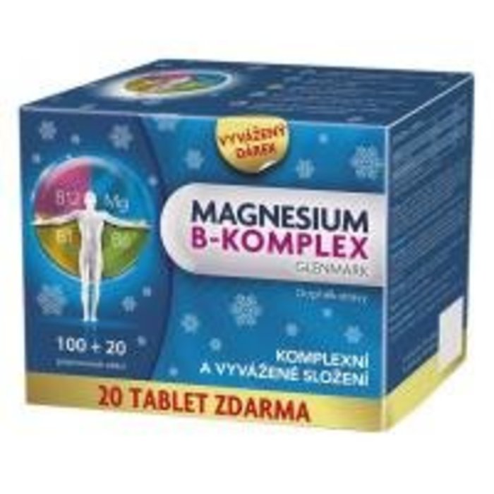 Magnesium B-komplex Glenmark 100 + 20 tablet