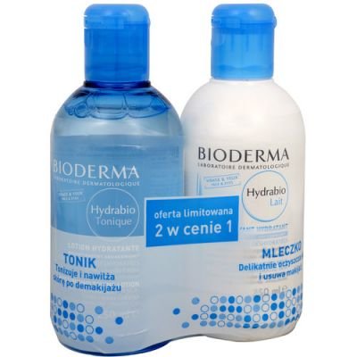 Bioderma Čisticí mléko Hydrabio Lait 250 ml + Hydratační tonikum pro citlivou a dehydratovanou pleť Hydrabio Tonique 250 ml