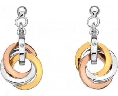 Hot Diamonds Stříbrné náušnice Trio Rose Gold DE389