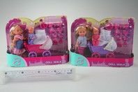 Panenka Evička doll walk + kočárek