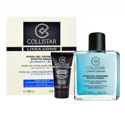 Collistar Men Hydro-gel After Shave Fresh Effect dárková sada M - 100 ml After-Shave Gel + 30 ml Anti-Wrinkle Cream