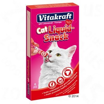 Vitakraft Cat Liquid-Snack hovězí a inulin - 6 x 15 g