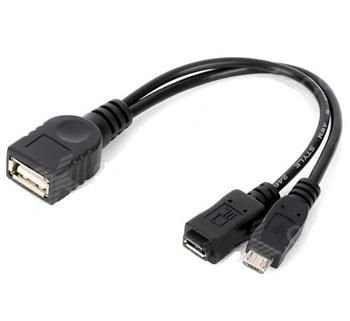 USB redukce kabel USB A/female+Micro USB/female - Micro USB/male OTG