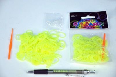 TEDDIES Udělej si náramek - gumičky 250ks žluté s doplňky