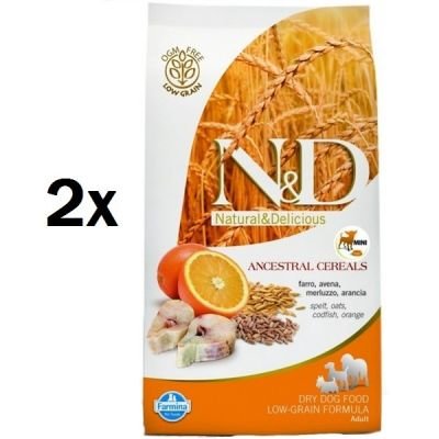 Granule N&D Low Grain DOG Adult Maxi Codfish & Orange 2 x 12kg