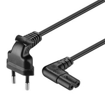 Napájecí kabel 2pinový 2m (k el.spotřebičům) zahnuté konektory