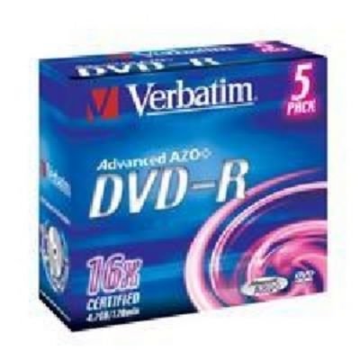 DVD medium Verbatim DVD-R 4,7GB 16x, jewel, 5 pack 43519