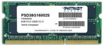 Operační paměť RAM Patriot  SO-DIMM DDR3 8GB, PC3-12800 1600MHz CL9 PSD38G16002S