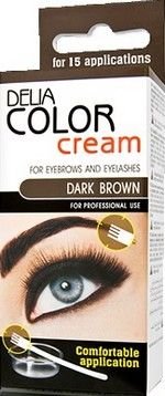 Delia Color Cream barvící krém na obočí a řasy Tmavě hnědá 15 ml + 15 ml