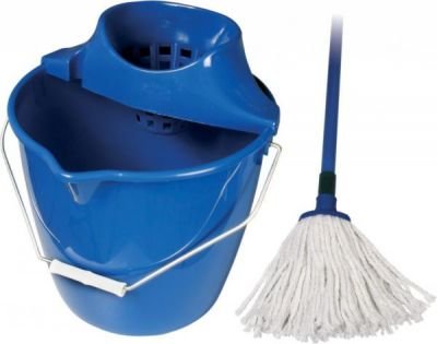 Spokar Úklidová souprava kbelík, ždímač, mop Modrá 1 sada