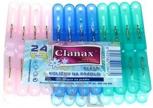 Clanax plastové kolíčky na prádlo 24 ks / 56 mm