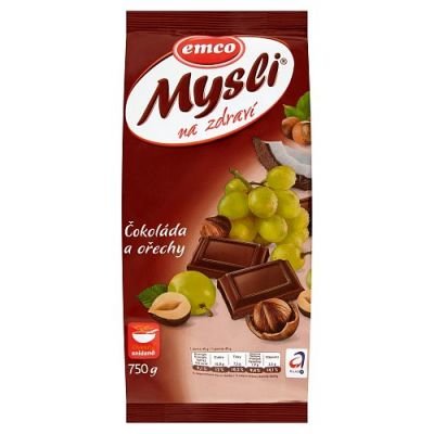 Emco Mysli na Zdraví Čokoláda a ořechy křupavé mysli 0.75kg
