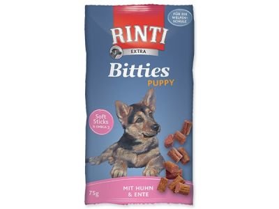 Pochoutka RINTI Extra Bitties Puppy kuře + kachna 75g