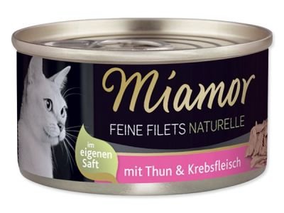 Konzerva MIAMOR Feine Filets Naturelle tuňák + krab ve šťávě 80g