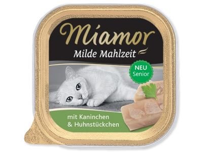 Vanička MIAMOR Milde Mahlzeit Senior králík + kuřecí kousky 100g