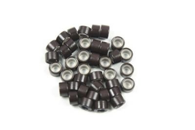 Kroužky micro ring se silikonem - tmavě hnědé Množství: 20 ks