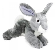 plyšový králík ležící 30 cm, šedý