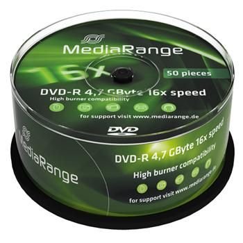 DVD-R MEDIARANGE 4,7GB 16x spindl 50pck/bal
