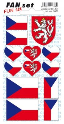 Arch Fan Set Česká republika samolepky a tetovačky 8 x 15 cm 1 kus