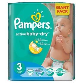 Pampers Active Baby-dry vel.3 Midi, 90ks