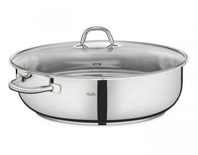 Pekáč oválný nerezový se skleněnou poklicí – 8,8 l – Induktion Fissler