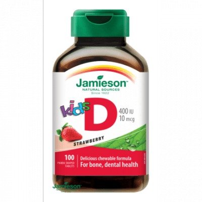 JAMIESON Vitamín D3 Kids Jahoda tbl.na cuc.100ks