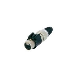 XLR kabelová zásuvka Neutrik NC4FX-HD, rovná, 4pól., 3,5 - 8 mm, IP65, stříbrná