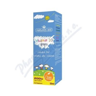 Natures Aid Ltd. Vitamín D3 kapky pro děti (200 IU) 50ml