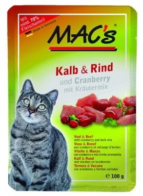 MACs Cat 100g telecí, hovězí, brusinka