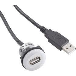 USB zásuvka USB-05, USB zásuvka typ A ⇔ USB zástrčka typ A, vestavná, 60 cm