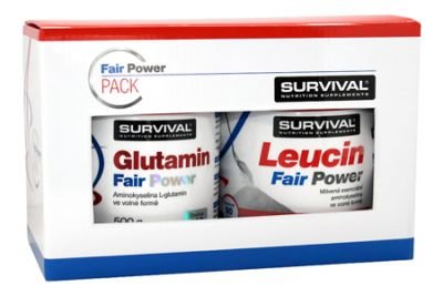 Survival Glutamin Fair Power 500 g + Leucin Fair Powe 250 g