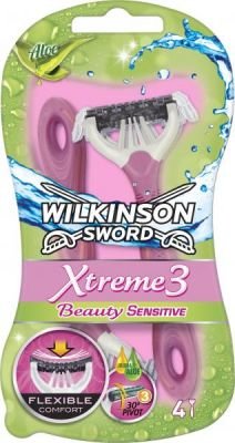 Wilkinson Sword Xtreme 3 Beauty Sensitive dámský 3břitý holící strojek 4 kusy