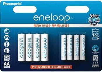 Panasonic Eneloop AA+AAA, akumulátory blistr 4+4 ks, 2100 cyklů