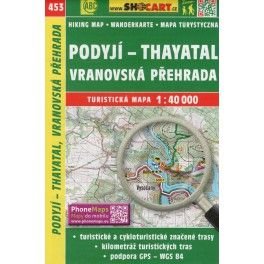 SHOCart 453 Podyjí - Thayatal, Vranovská přehrada 1:40 000 turistická mapa