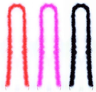 boa karnevalová s peřím, červené 1,5m