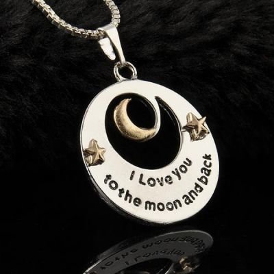 Mother and Daughter Love Moon Pendant Necklace Mother's Day Gifts 