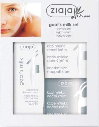 Ziaja Kozí mléko denní krém 50 ml + noční krém 50 ml + krém na ruce 80 ml, kosmetická sada
